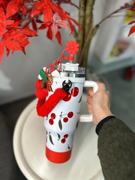 ماج ثيرموس حافظ للحرارة كرزه مع اكسسوار